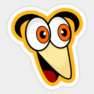 Shocked Funny Face Cartoon Emoji Sticker